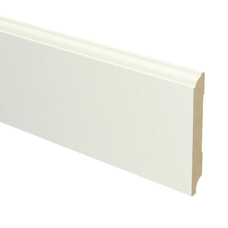 MDF Eigentijdse Plint 90x12 RAL 9010 Zuiver Wit 16047 Beperkt Aanbod